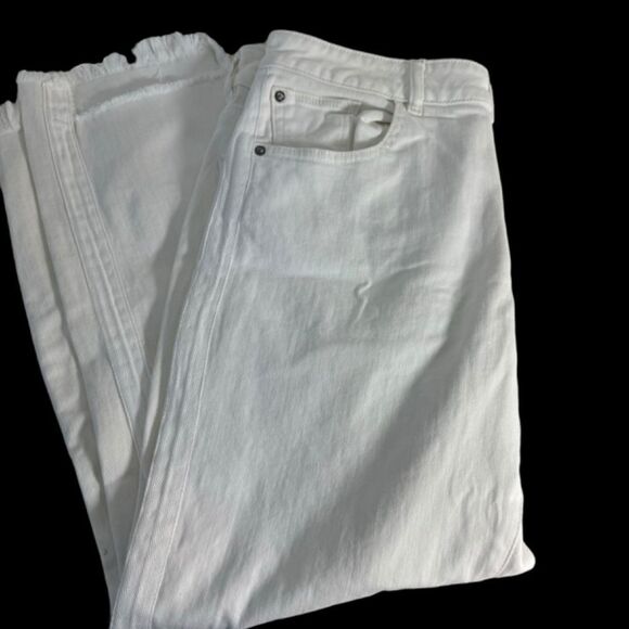 DL1961 Patti High Waist Notched Raw Hem Winter White Jeans Sz 29 - Picture 2 of 11